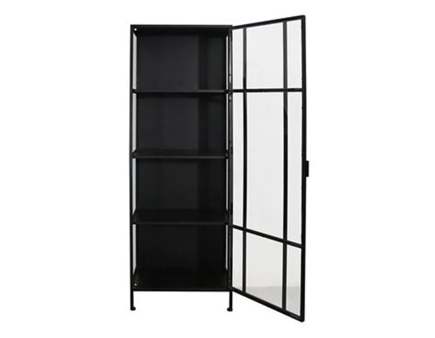 Nyråd Vitrineskab i Metal - 60x40x172 cm - Sort