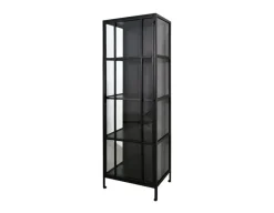 Nyråd Vitrineskab i Metal - 60x40x172 cm - Sort