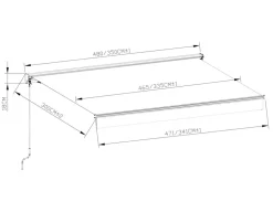 Pil Markise - Semikassette m/Motor - 3,5 x 3 m - Grå/Grå