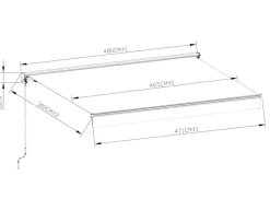 Pil Markise - Semikassette m/Motor - 4,8 x 3 m - Grå/Grå