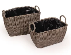 Plantekurv Lille - Oval - Naturrattan