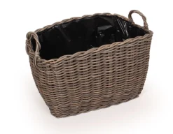Plantekurv Stor - Oval - Naturrattan
