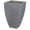 Plastkrukke m/riller - 40x40x60 cm - Grå