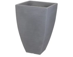Plastkrukke m/riller - 40x40x60 cm - Grå