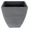 Plastkrukke m/riller - 40x40x42 cm - Grå