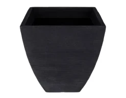 Plastkrukke m/riller - 40x40x42 cm - Antracit