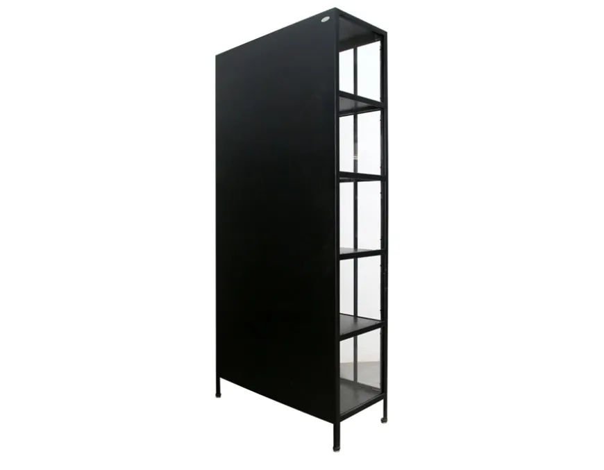 Præstø Vitrineskab i Metal - 92x40x201,5 cm - Sort