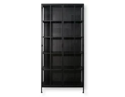 Præstø Vitrineskab i Metal - 92x40x201,5 cm - Sort