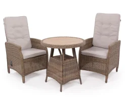 Rio Dusty Cafesæt m/2 pos stole - Ø 70 cm - m/vandafv. hynder