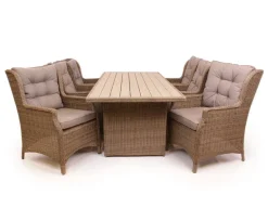 Rio Dusty Havemøbelsæt m/6 loungestole - 94x210 cm - m/vandafv. hynder