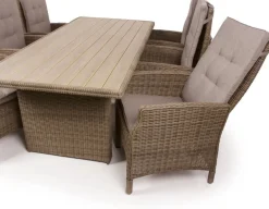 Rio Dusty Havemøbelsæt m/6 pos stole - 94x210 cm - m/vandafv. hynder