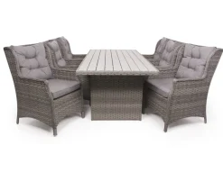 Rio Grå Havemøbelsæt m/6 loungestole - 94x210 cm - m/vandafv. hynder