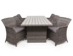 Rio Grå Havemøbelsæt m/6 spisestole - 94x210 cm