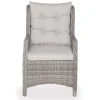 Rio Lys Grå Cafesæt m/2 loungestole - Ø 70 cm - m/vandafv. hynder