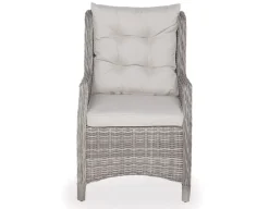 Rio Lys Grå Cafesæt m/2 loungestole - Ø 70 cm - m/vandafv. hynder