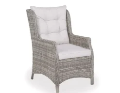 Rio Lys Grå Cafesæt m/2 loungestole - Ø 70 cm - m/vandafv. hynder