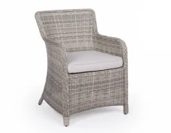 Rio Lys Grå Cafesæt m/2 spisestole - Ø 70 cm - m/vandafv. hynder