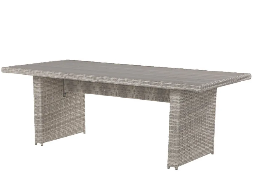 Rio Lys Grå Havemøbelsæt m/6 spisestole - 94x210 cm - m/vandafv. hynder