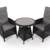 Rio Sort Cafesæt m/2 pos stole - Ø 70 cm - m/vandafv. hynder