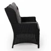 Rio Sort Havemøbelsæt m/4 loungestole - Ø 130 cm - m/vandafv. hynder