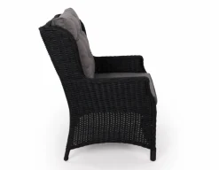 Rio Sort Havemøbelsæt m/4 loungestole - Ø 130 cm - m/vandafv. hynder