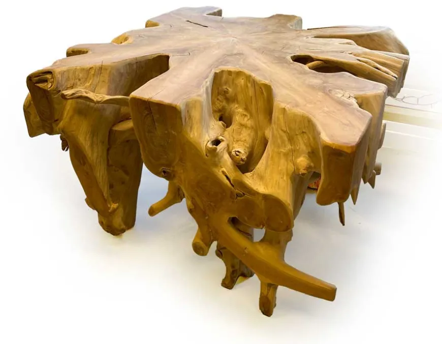 Rodbord - 80x80 cm - Teak