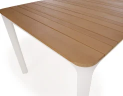 Ronja Havebord - 90x200 cm - Hvid/teak