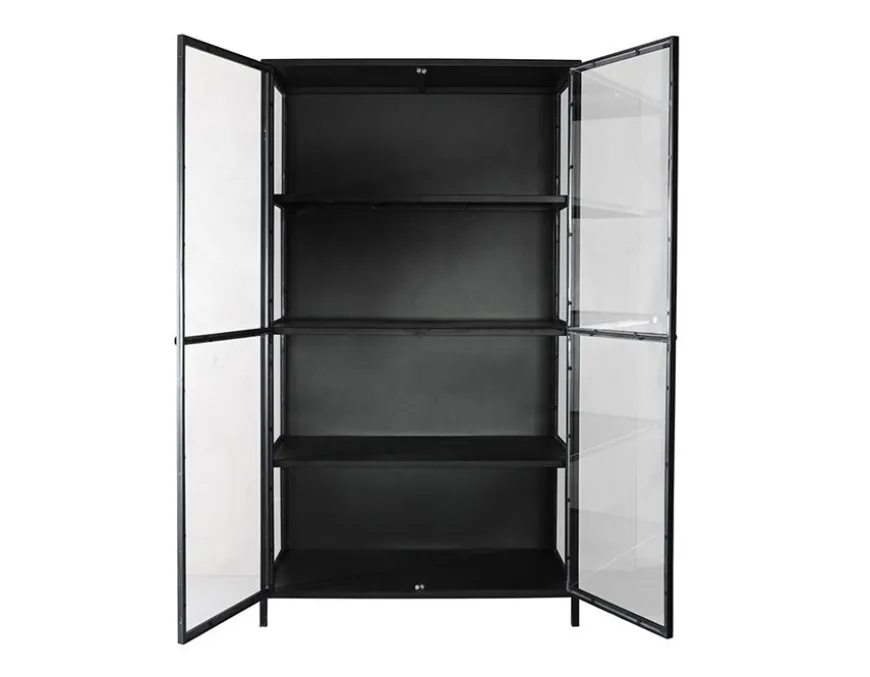 Ærøskøbing Vitrineskab i Metal - 90x40x160 cm - Sort