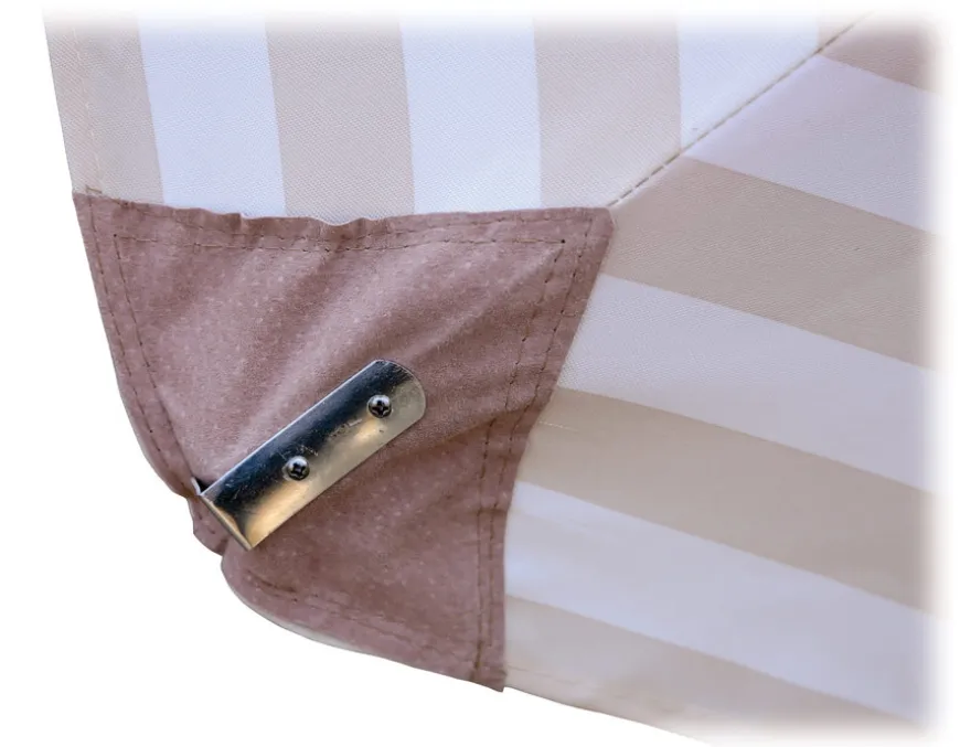 Signe Markedsparasol 3x3 Meter - Hvid/Beige Stribet