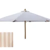 Signe Parasol Ø 3 meter - 2-delt - Hvid/Beige stribet