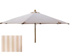 Signe Parasol Ø 2,5 meter m/tilt - Hvid/Beige Stribet