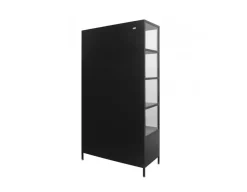 Skærbæk Vitrineskab i Metal - 110x40x190 cm - Sort