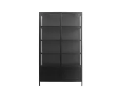 Skærbæk Vitrineskab i Metal - 110x40x190 cm - Sort