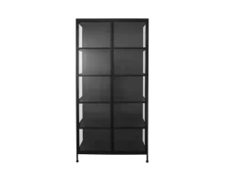 Svaneke Vitrineskab i Metal - 92x40x201 cm - Sort