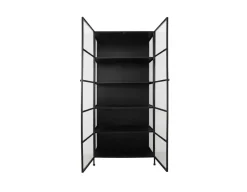 Svaneke Vitrineskab i Metal - 92x40x201 cm - Sort