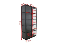 Svaneke Vitrineskab i Metal - 92x40x201 cm - Sort