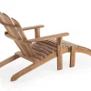 Teak Adirondackstol m/skammel