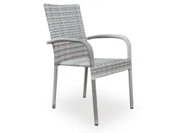 Tina Geneve Havemøbelsæt m/6 stole - Ø178 cm - Gråhvid