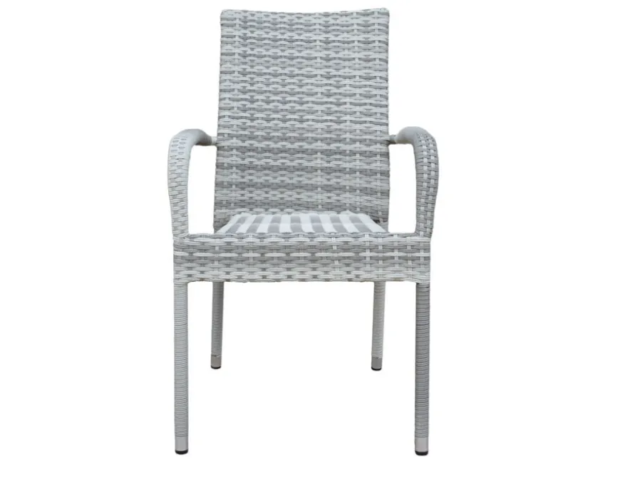 Tina Geneve Havemøbelsæt m/6 stole - Ø152 cm - Gråhvid