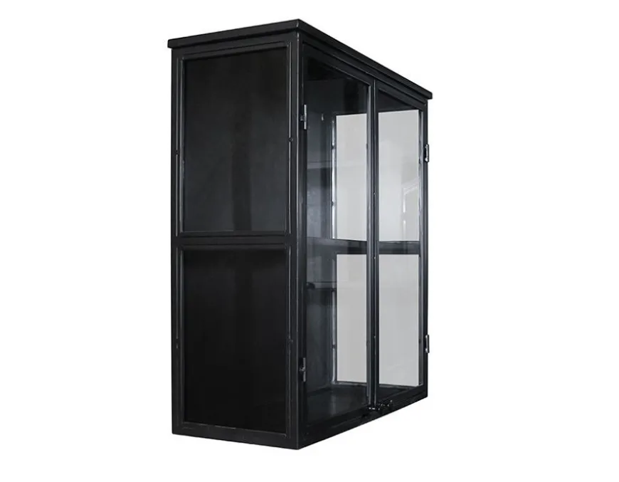 Tisvildeleje Væghængt Vitrineskab i Metal - 58,5x25x65,5 cm - Sort