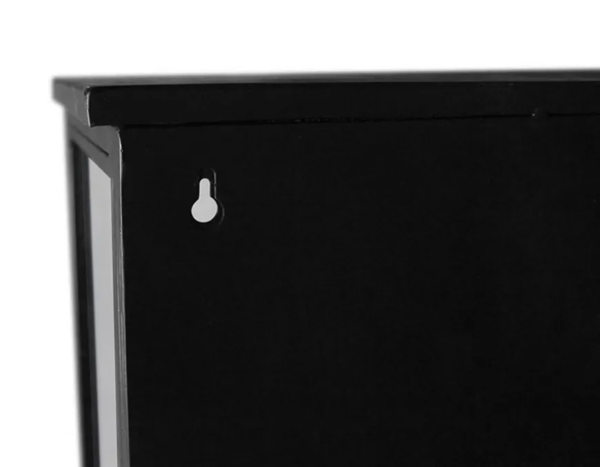 Tisvildeleje Væghængt Vitrineskab i Metal - 58,5x25x65,5 cm - Sort