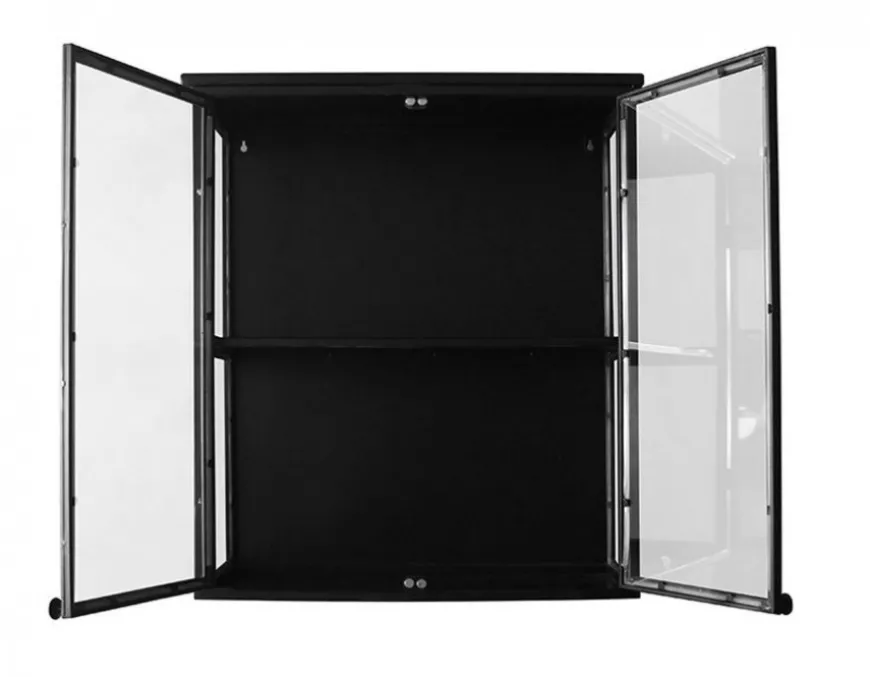 Tisvildeleje Væghængt Vitrineskab i Metal - 58,5x25x65,5 cm - Sort