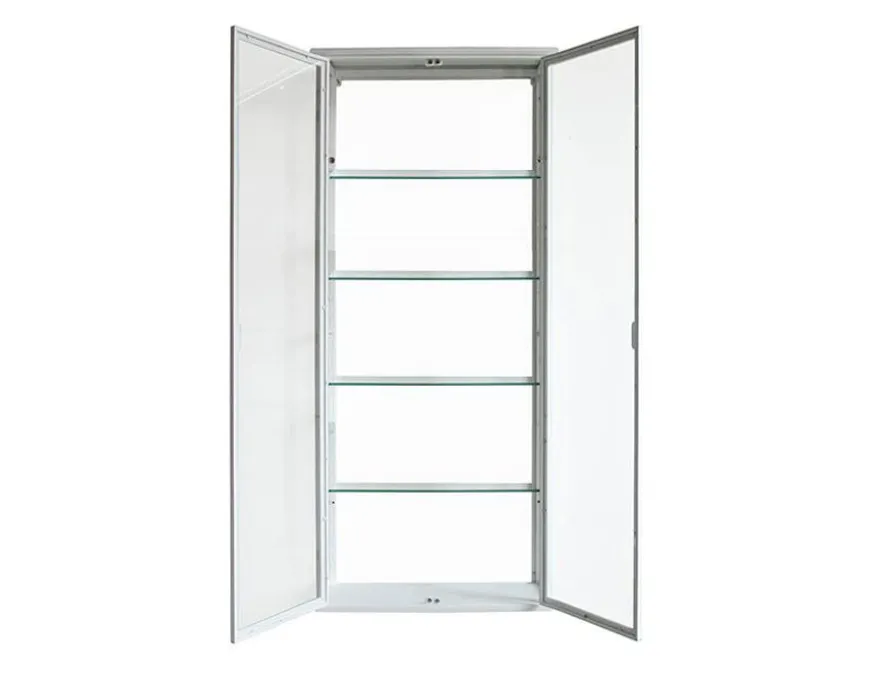 Vordingborg Væghængt Vitrineskab i Metal - 70x25x160 cm - Hvid