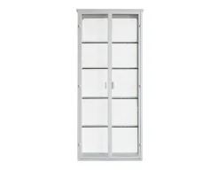 Vordingborg Væghængt Vitrineskab i Metal - 70x25x160 cm - Hvid